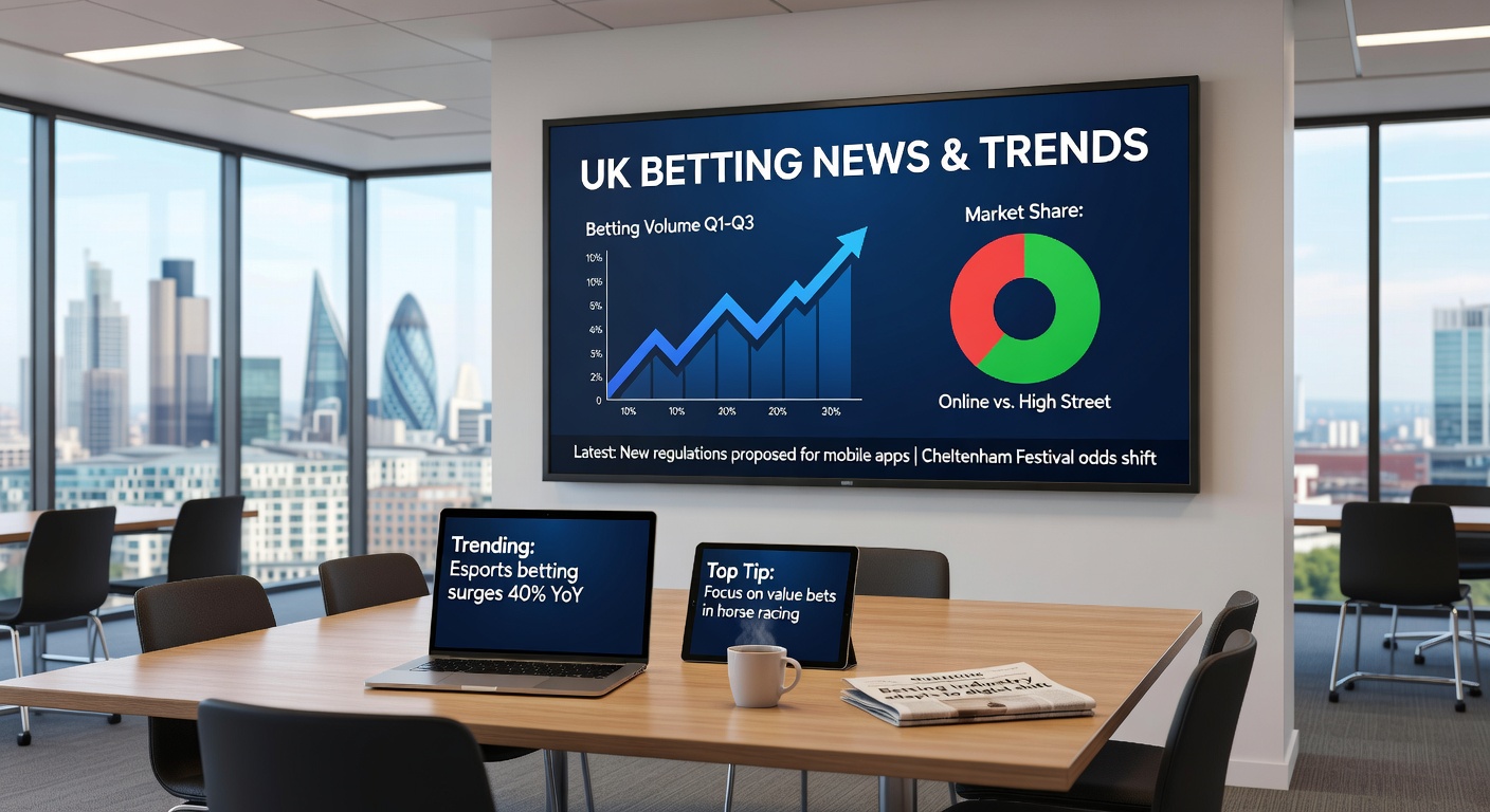 Graph showing UK gambling market trends with declining online GGY and rising slots figures from the latest Gambling Commission report