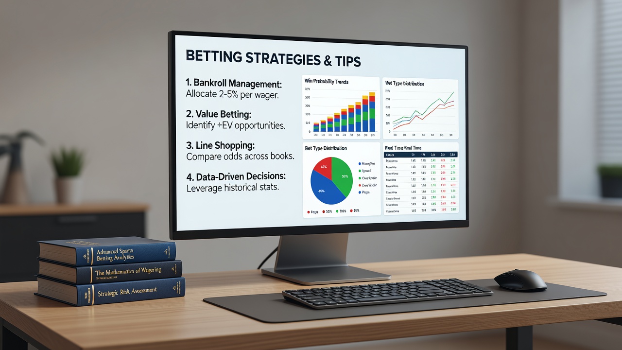 Chart displaying sample bankroll splits between sports events and table games