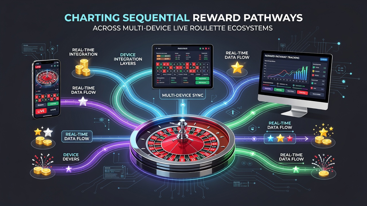 Analytics dashboard displaying sequential reward pathways in multi-device live roulette sessions
