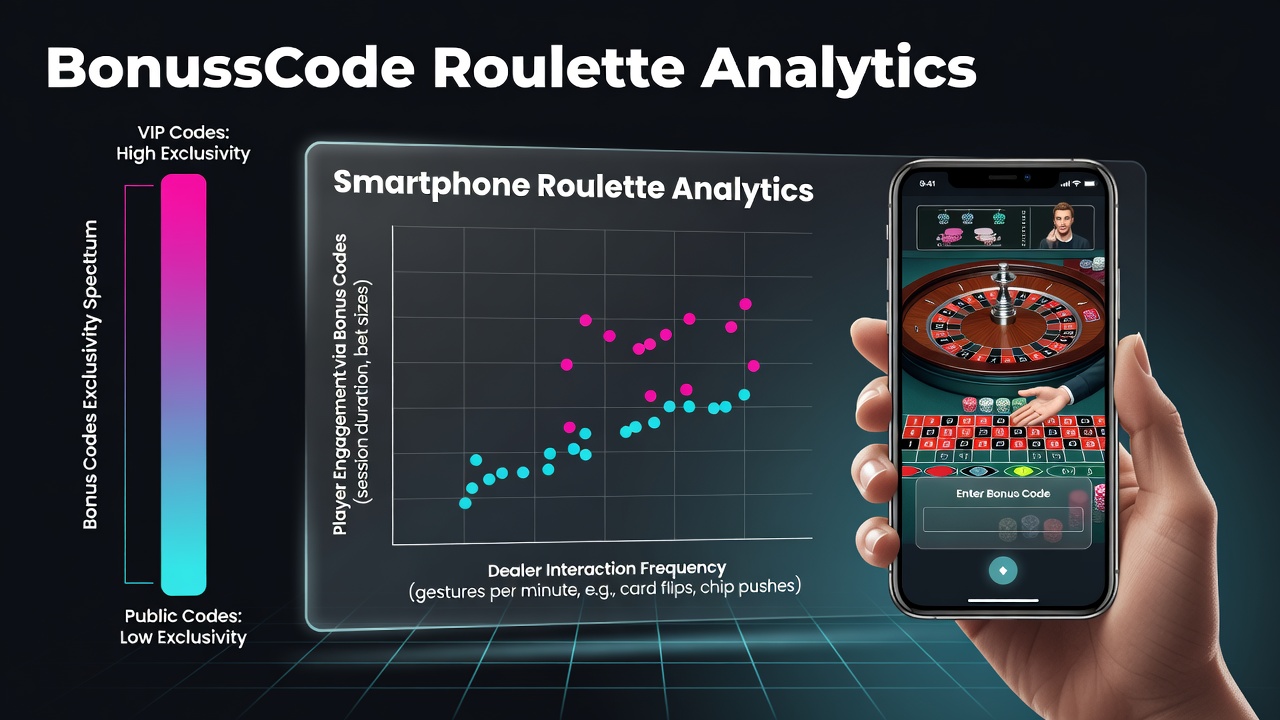Smartphone screen showing live roulette table with exclusive bonus code prompt and dealer chat interface