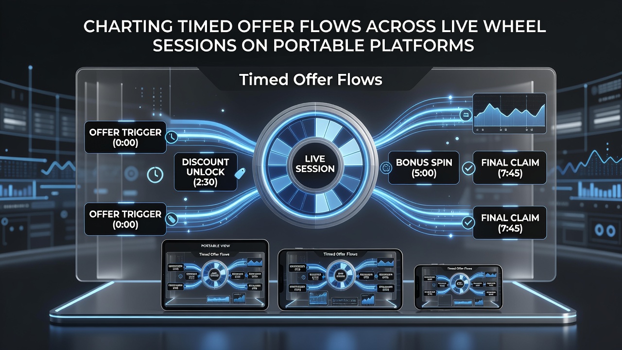 Mobile device displaying live roulette wheel with active timed bonus indicators and session timers