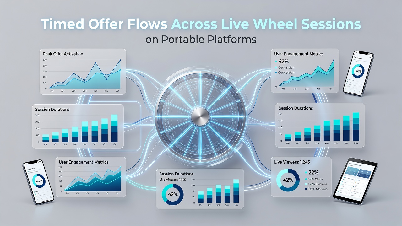 Analytics dashboard showing timed bonus flow charts overlaid on live roulette session timelines from mobile platforms