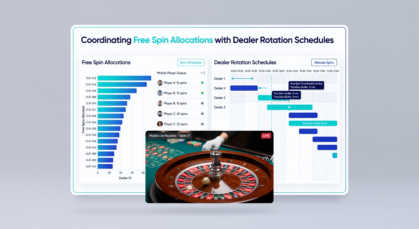 Close-up of a live roulette table during dealer rotation with mobile app overlay displaying free spin timing synchronization