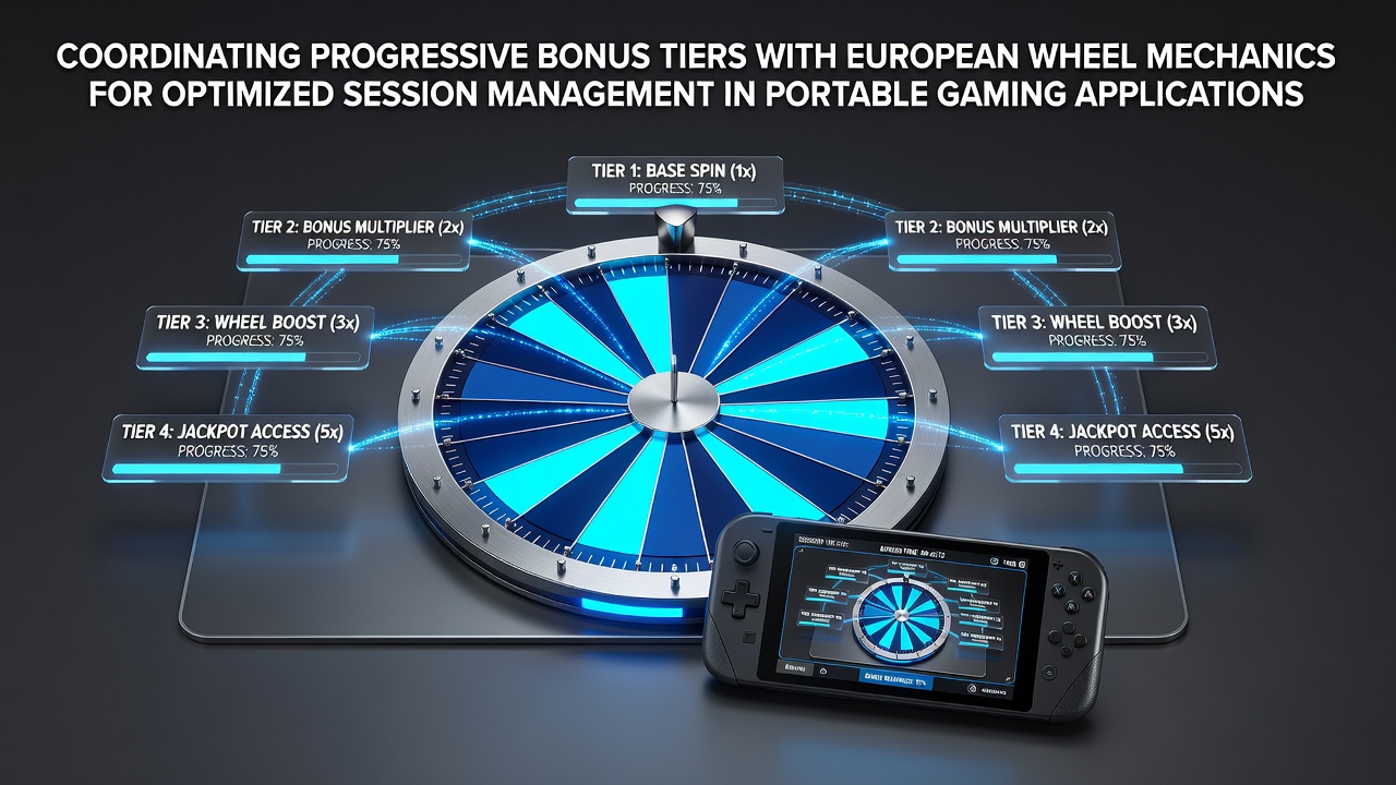 Mobile gaming interface displaying European roulette wheel alongside progressive bonus tier indicators for session tracking