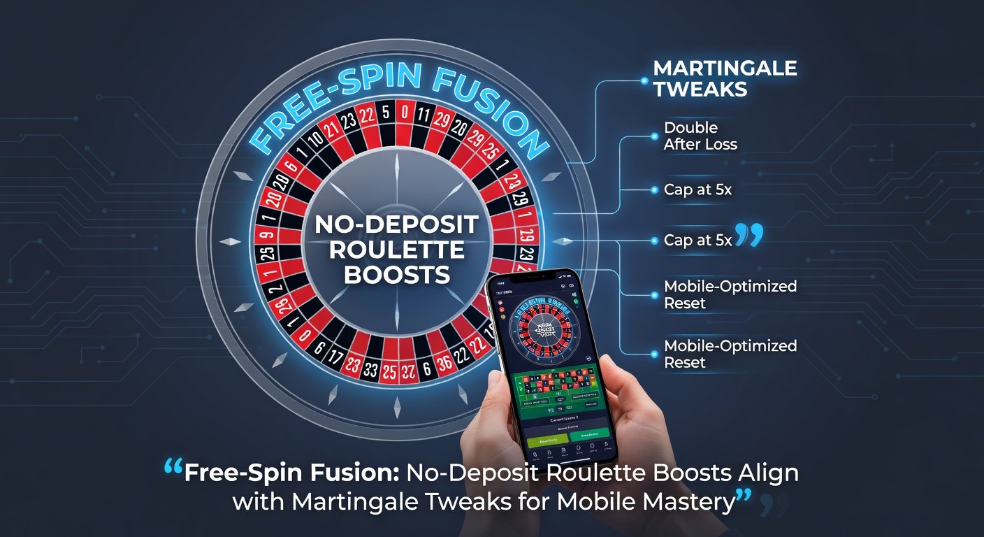 Close-up of mobile roulette bet slip showing Martingale progression alongside free-spin bonus balance, with live dealer in background