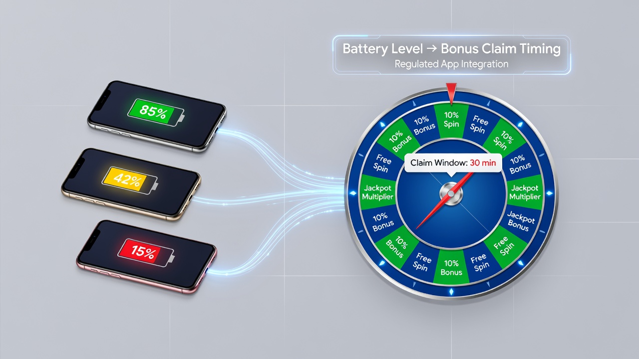 Mobile device showing battery indicator alongside a roulette game interface in a regulated app