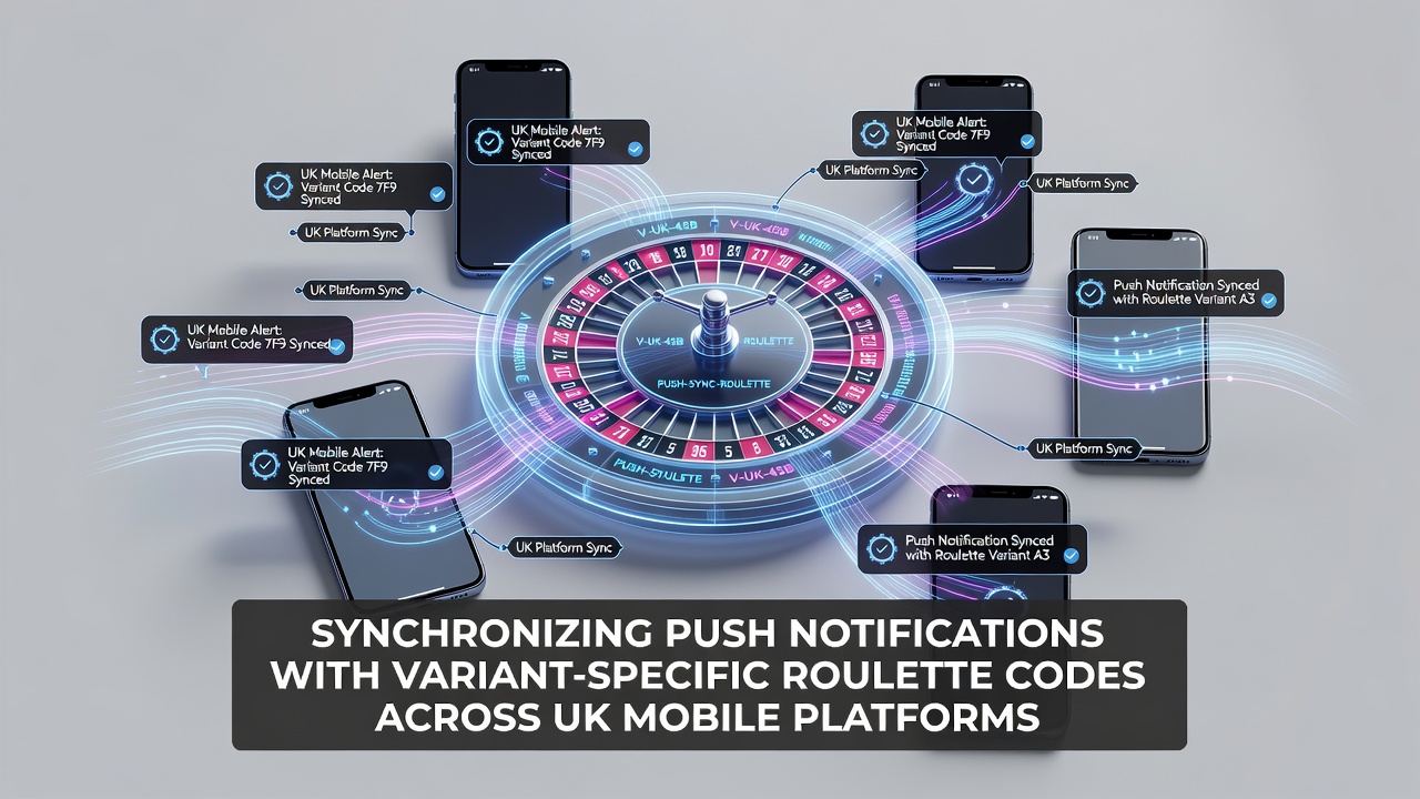 Mobile roulette app interface showing push notification settings synced with variant codes on a UK smartphone
